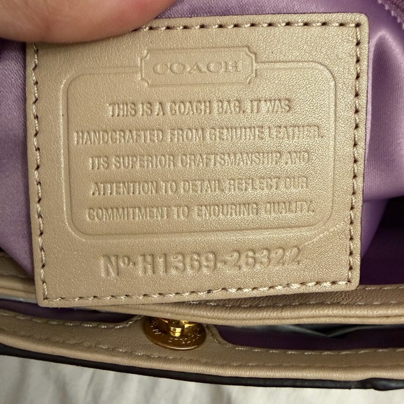 Coach Tan Shoulder Bag with Gold Accents - Picture 11 of 13